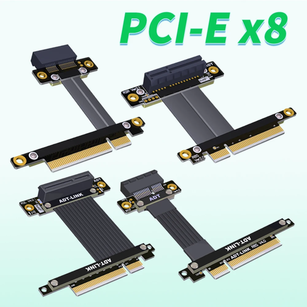 

ADT PCI Express 3.0 4.0 X8 To X1 x4 Adapter Extension Cable Riser Support Network Card Hard Drive USB Capture Card Sound Card