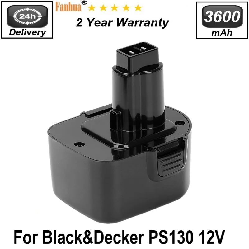 

12V 3600mAh Ni-MH Battery For Black Decker Power Tool Battery PS130 PS130A A9252 A-9252 A9275 A-9275 A9266 Power Tools Replace B