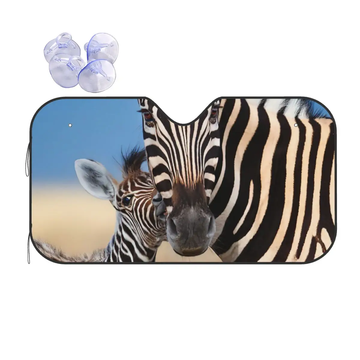 

Beauty Wildlife Polyester Sunshade Windscreen 70x130cm Zebra Animals Aluminium Foil Sunshade Visor Heat Reflector