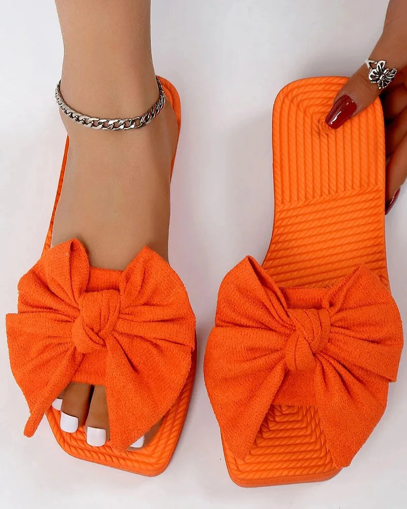 Fashion Women Casual Solid Color Flat Daily Shoes Bowknot Design Summer Slippers Sandals
Fashion Women Casual Solid Color Flat Daily Shoes Bowknot Design Summer Slippers Sandals