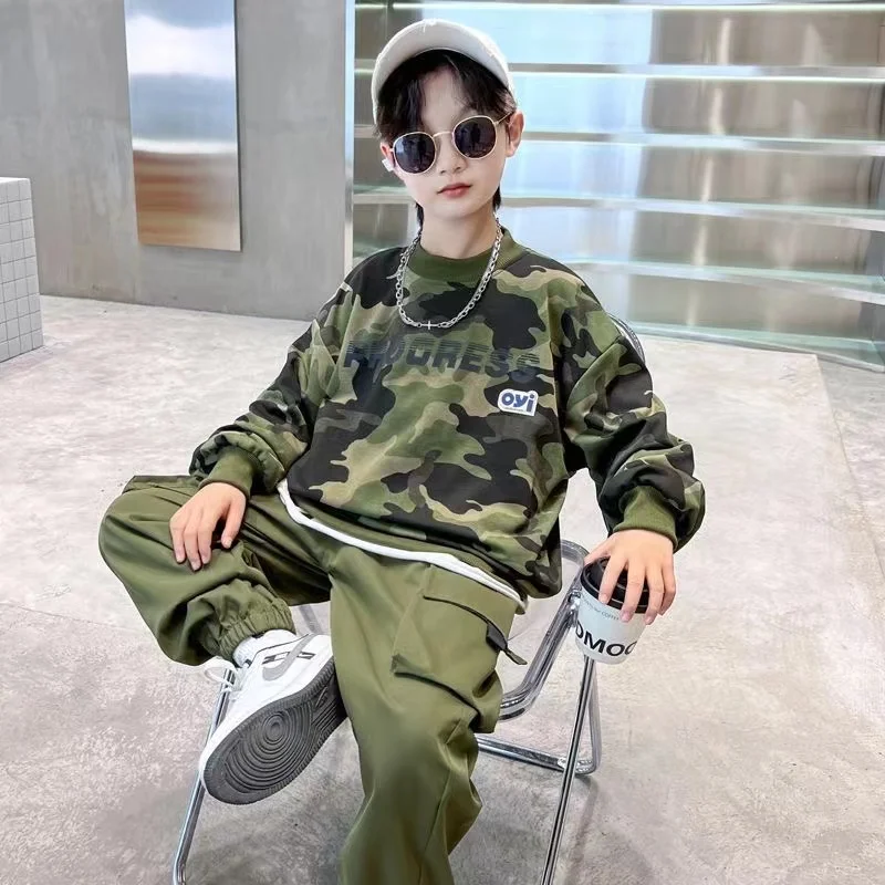 Tracksuit For Boy Camouflage T-shirt + Pants Spring Kids Set Baby Boy Clothes Suits Autumn Sport Baby Girl Clothing 2024 New
Tracksuit For Boy Camouflage T-shirt + Pants Spring Kids Set Baby Boy Clothes Suits Autumn Sport Baby Girl Clothing 2024 New