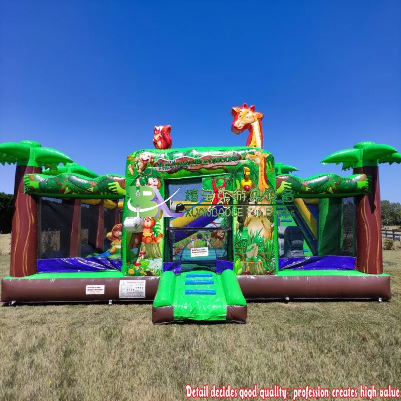Wild Jungle Bounce n Slide, Commercial Moonwalk Castle PVC Tarpaulin African Safari Inflatable Playground
Wild Jungle Bounce n Slide, Commercial Moonwalk Castle PVC Tarpaulin African Safari Inflatable Playground