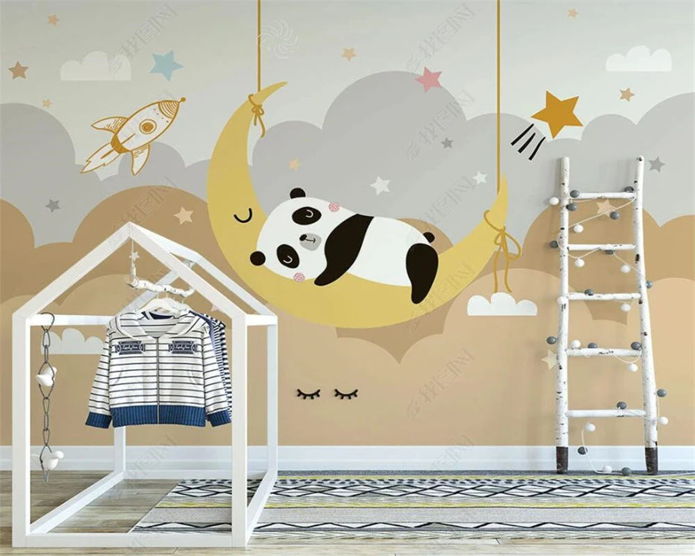 beibehang papier peint Customized new Nordic hand-painted space panda cloud children's room background wallpaper
beibehang papier peint Customized new Nordic hand-painted space panda cloud children's room background wallpaper
