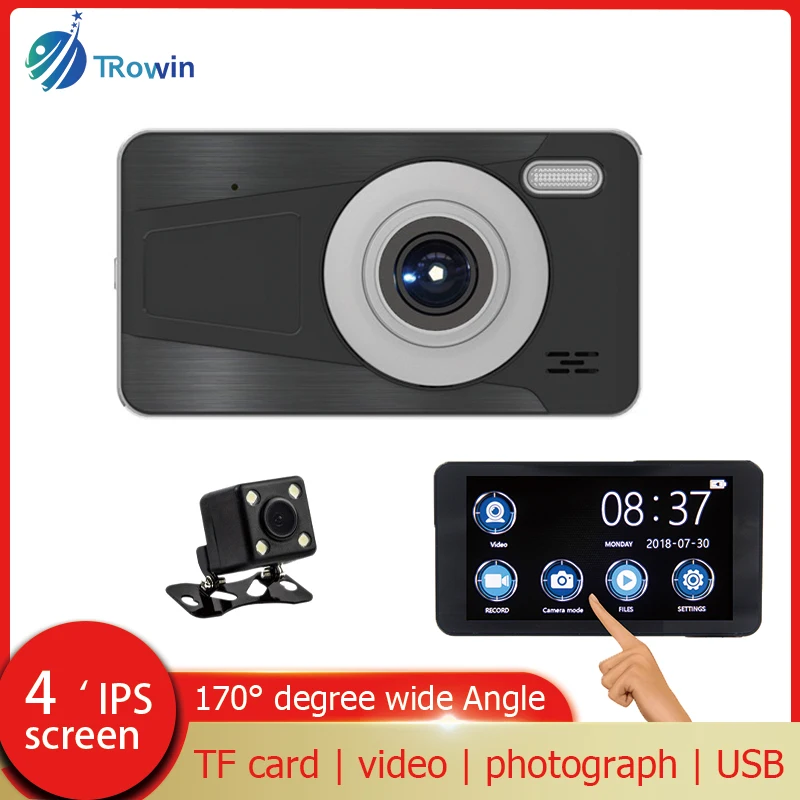 Dash Camera HD1080P Touch Screen Dual lens Car DVR Front Rear Wide Angle Loop recording Night Vision Motion Detection G-sensor
Dash Camera HD1080P Touch Screen Dual lens Car DVR Front Rear Wide Angle Loop recording Night Vision Motion Detection G-sensor