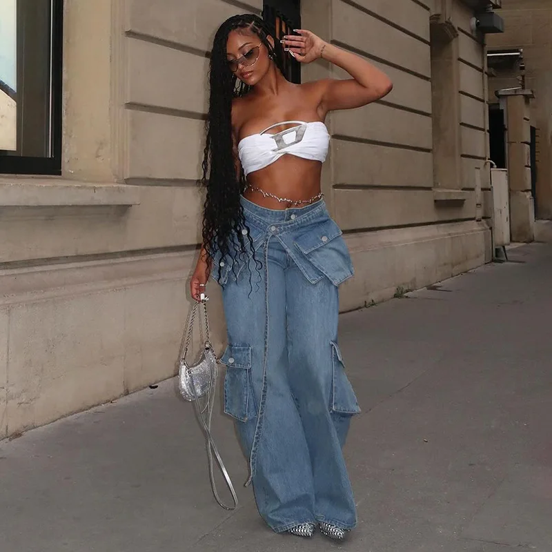 2024 New Products Women's Clothing Straight Leg Denim Cargo Jean Pants Streetwear Casual Winter Jeans Pants for Women Fashion
2024 New Products Women's Clothing Straight Leg Denim Cargo Jean Pants Streetwear Casual Winter Jeans Pants for Women Fashion