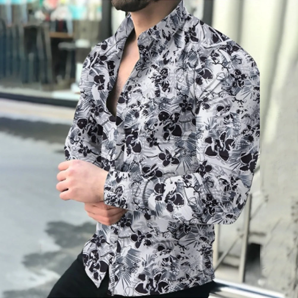 Blouses Men's Shirt Holiday Tees Band Collar Baroque Button Down Casual Hawaiian Lapel Long Sleeve Muscle Comfy
Blouses Men's Shirt Holiday Tees Band Collar Baroque Button Down Casual Hawaiian Lapel Long Sleeve Muscle Comfy