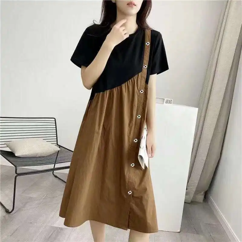 Fashion Loose Folds Fake Two Pieces Casual Dresses Female Clothing 2023 Summer New Asymmetrical Midi Dress
Fashion Loose Folds Fake Two Pieces Casual Dresses Female Clothing 2023 Summer New Asymmetrical Midi Dress