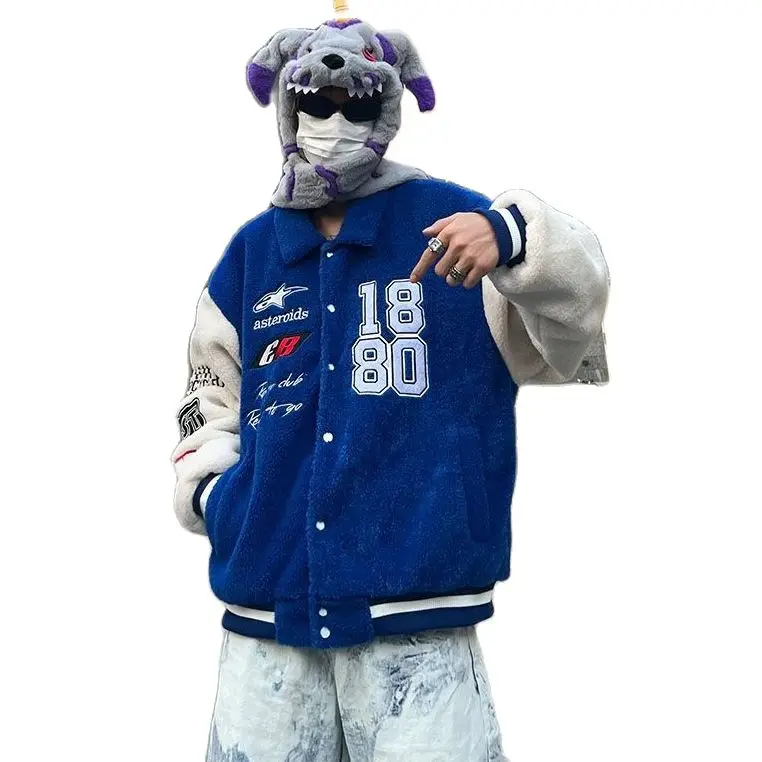 Male female Autumn baseball coat imitation wool coat warm oversize baseball jacket
Male female Autumn baseball coat imitation wool coat warm oversize baseball jacket