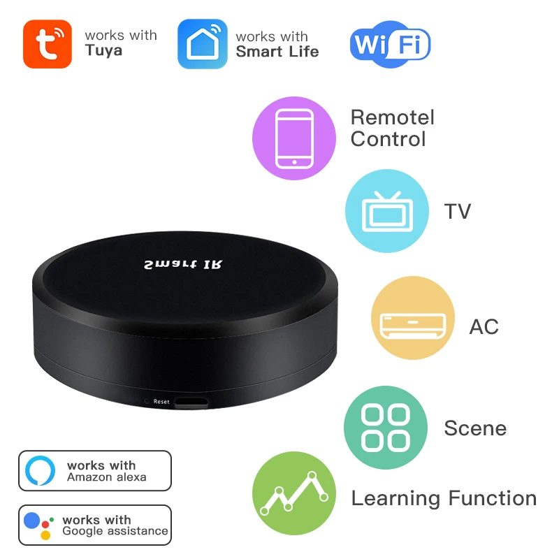 RSH Tuya Smart IR WiFi Module Air Conditioner TV Remote Control Home Automation Compatible with Alexa Google Home Voice Control
RSH Tuya Smart IR WiFi Module Air Conditioner TV Remote Control Home Automation Compatible with Alexa Google Home Voice Control