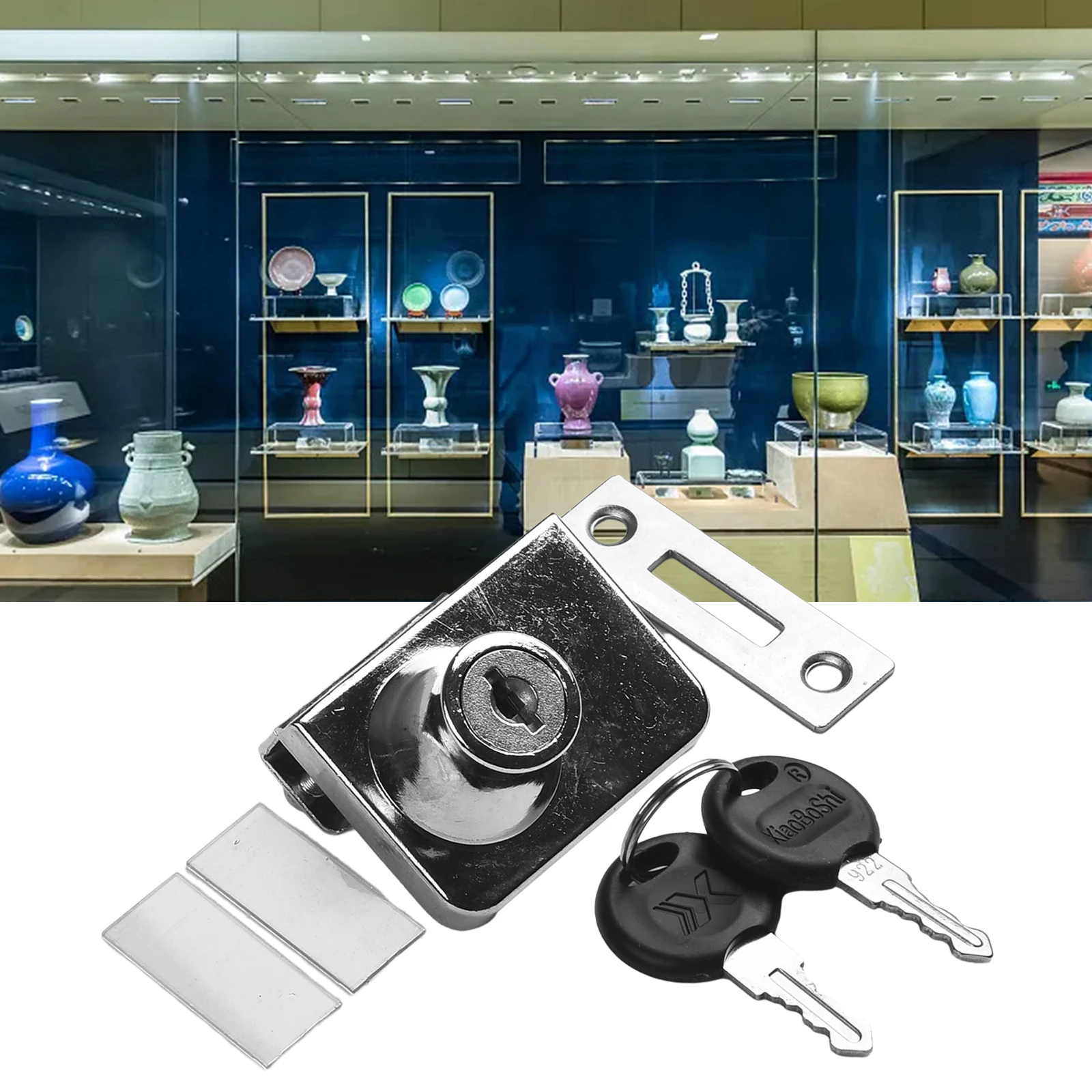 Glass Cabinet Double Door Lock 5-8mm Glass Showcase Lock Mechanisms Glass Opening Lock With Key Hardware 48* 35mm
Glass Cabinet Double Door Lock 5-8mm Glass Showcase Lock Mechanisms Glass Opening Lock With Key Hardware 48* 35mm