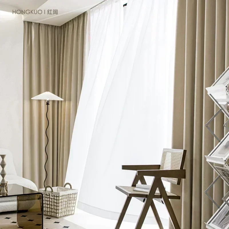 

22151-STB- Curtain for Living Room Modern Grey Curtains for Bedroom 80-90% Light Shading Blackout Drapes