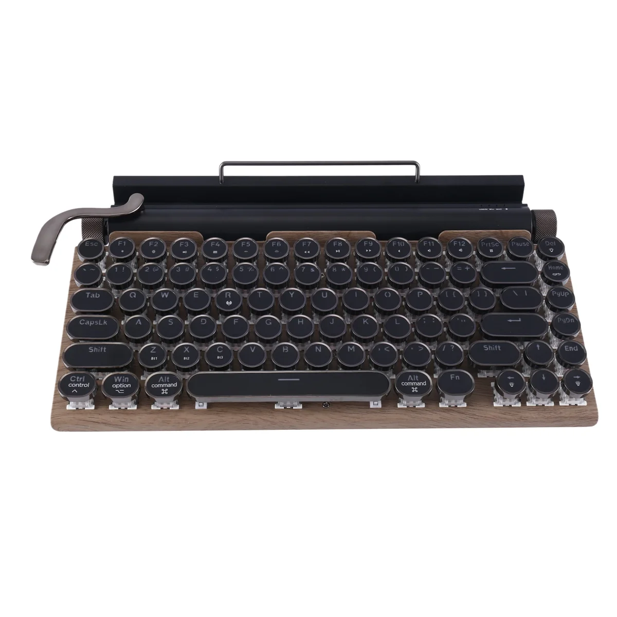 

Retro Typewriter Keyboard 83 Keys Wireless Bluetooth Keyboard USB Mechanical Punk Keycaps for Desktop PC/Laptop