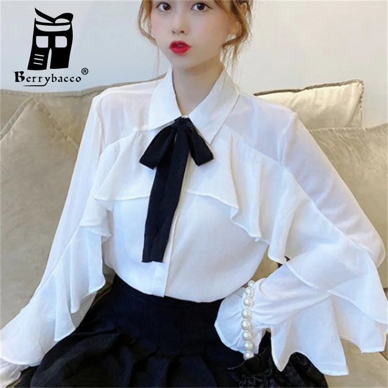 Chiffon Blouse Ruffle Top Womens Blouses Mannen Bow Tie Jeans Vintage Women Shirts Blouses Pour Femme White Women's Blouse Mujer
Chiffon Blouse Ruffle Top Womens Blouses Mannen Bow Tie Jeans Vintage Women Shirts Blouses Pour Femme White Women's Blouse Mujer