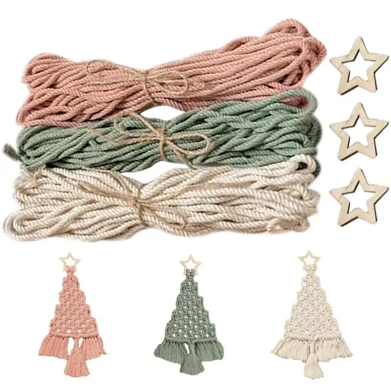 

Набор «сделай сам» для рождественской елки, тканые елочные украшения «сделай сам», товары для макраме, шнур из хлопка, рождественские украшения для стены