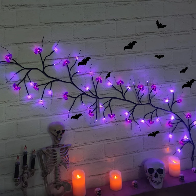 Halloween 45 Branches Garland Led String Light Horrible Vine Party Lamp Fireplace Spiders Bat Fairy Lights For Garden Yard Decor
Halloween 45 Branches Garland Led String Light Horrible Vine Party Lamp Fireplace Spiders Bat Fairy Lights For Garden Yard Decor