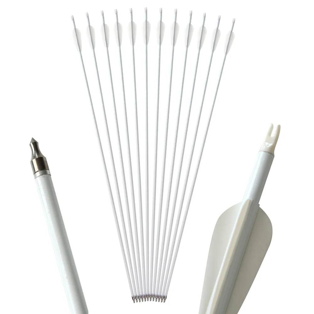 6/12/24Pcs 30" Spine 500 Mixed Carbon Arrow 3" Water Drop Rubber Feather Feather 100 Grains for Bow Arrow Hunting Shooting
6/12/24Pcs 30" Spine 500 Mixed Carbon Arrow 3" Water Drop Rubber Feather Feather 100 Grains for Bow Arrow Hunting Shooting