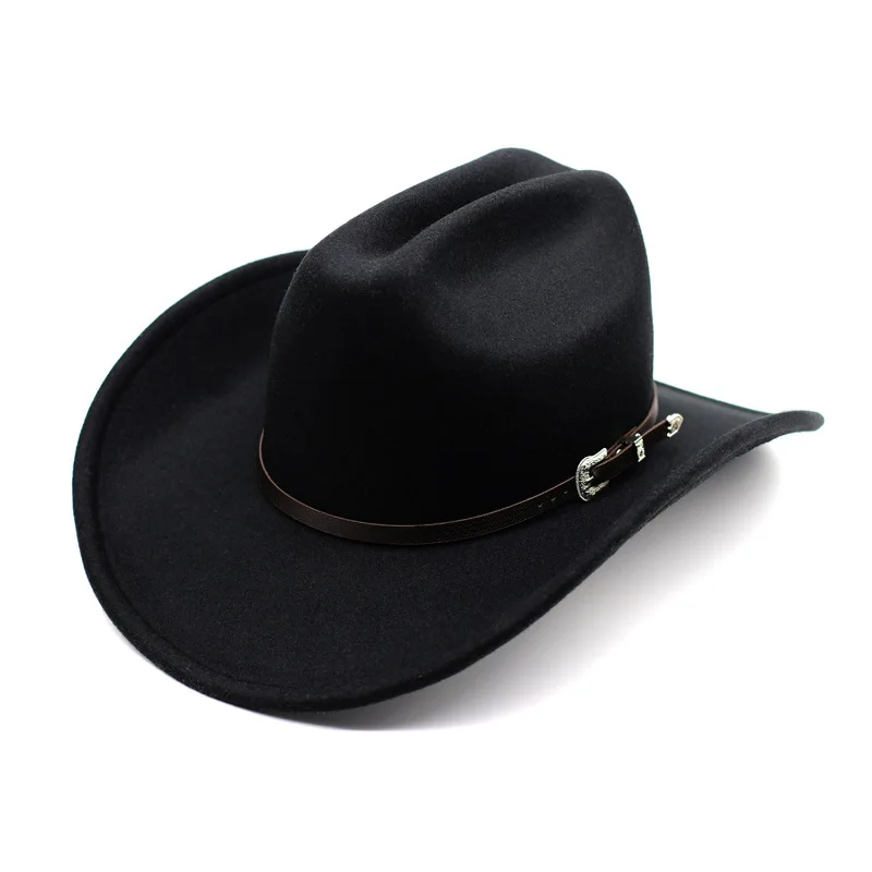 

Новая Винтажная ковбойская шляпа в западном стиле для мужчин, женщин, джентльменов, джаз, Cowgirl с кожаными широкими полями, колокольчик, шляпы для церкви, Sombrero Hombre