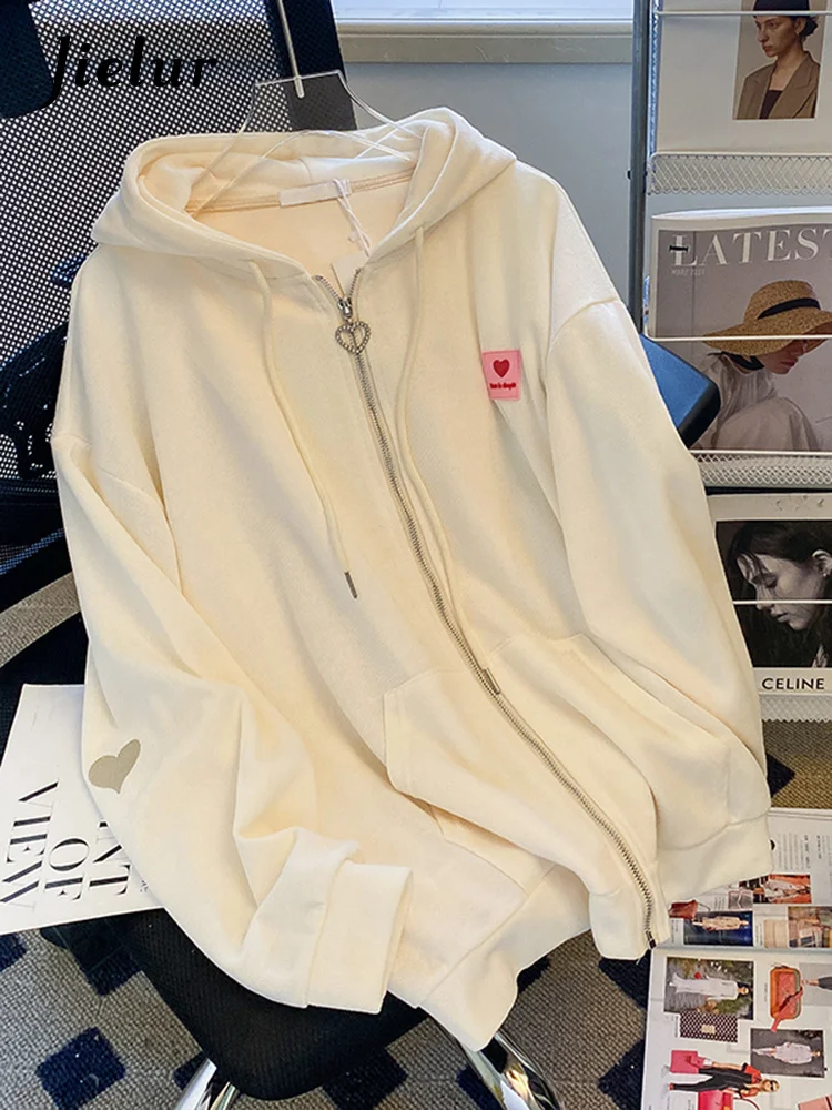 New Embroidered Hooded Korean Sweatshirt Women's Autumn Thin Coat Female Zipper Apricot Hoodies Streetwear M-XL
New Embroidered Hooded Korean Sweatshirt Women's Autumn Thin Coat Female Zipper Apricot Hoodies Streetwear M-XL