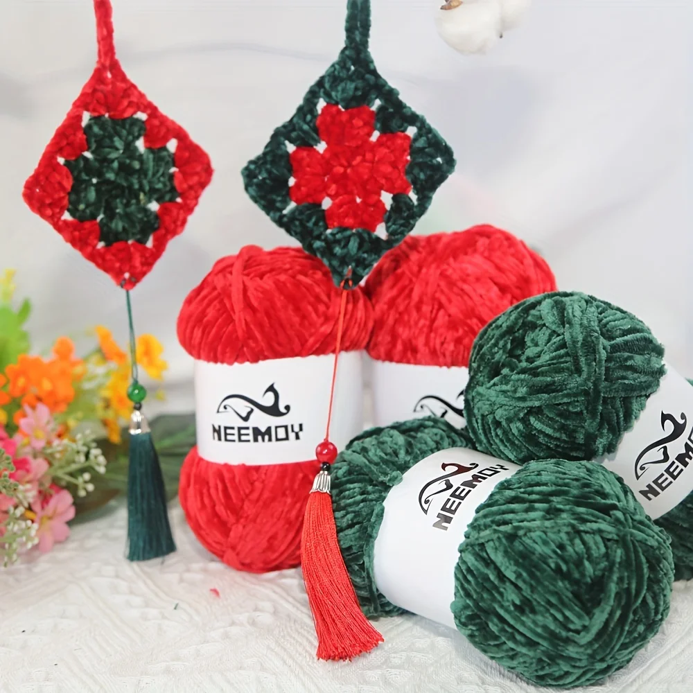 

100g / 4PCS Chenille Velvet Yarn Knitting Wool Thick Warm Crochet Knitting Yarns Cotton Baby Wool DIY Hand-Knitted Sweater