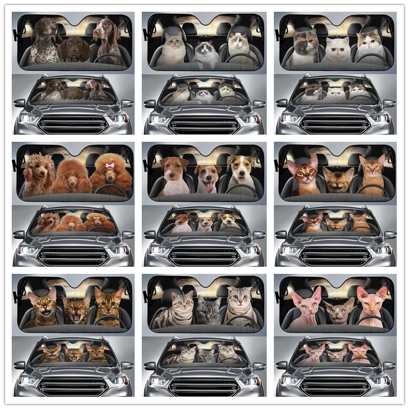 Driving Three Cat Dog Animals Car Auto Sunshades Heat Resistant, UV Resistant Car Auto Sunshades
Driving Three Cat Dog Animals Car Auto Sunshades Heat Resistant, UV Resistant Car Auto Sunshades