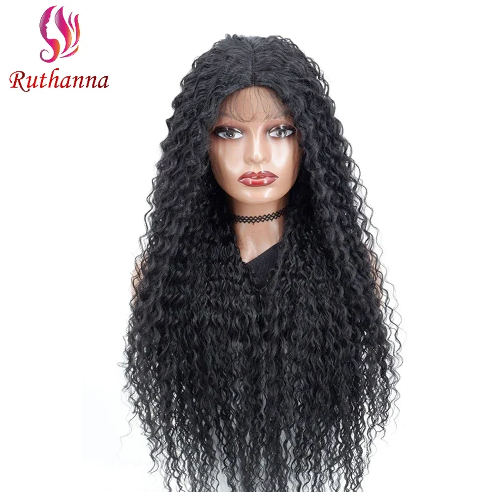 

Latin American Roll 13x1 Lace Front Synthetic Long Curly Wig For Women 34 Inch Wool Roll Glueless Baby Hair High Quality Wig