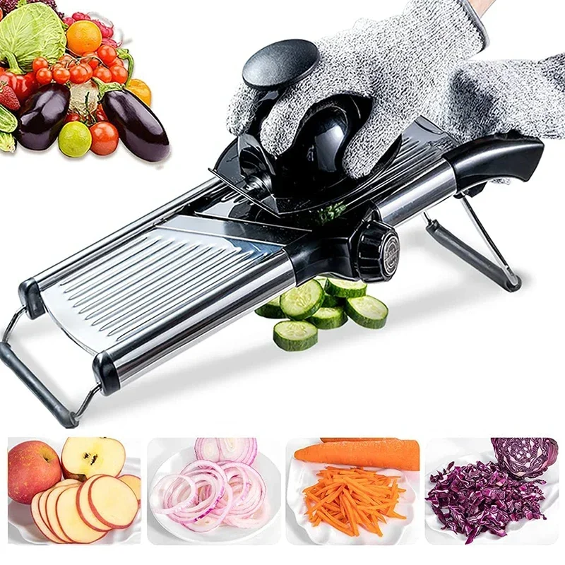 304 Stainless Steel Mandoline Professional Vegetable Slicer Adjustable Cutter Vegetable Grater with Blades Kitchen Accessories
304 Stainless Steel Mandoline Professional Vegetable Slicer Adjustable Cutter Vegetable Grater with Blades Kitchen Accessories