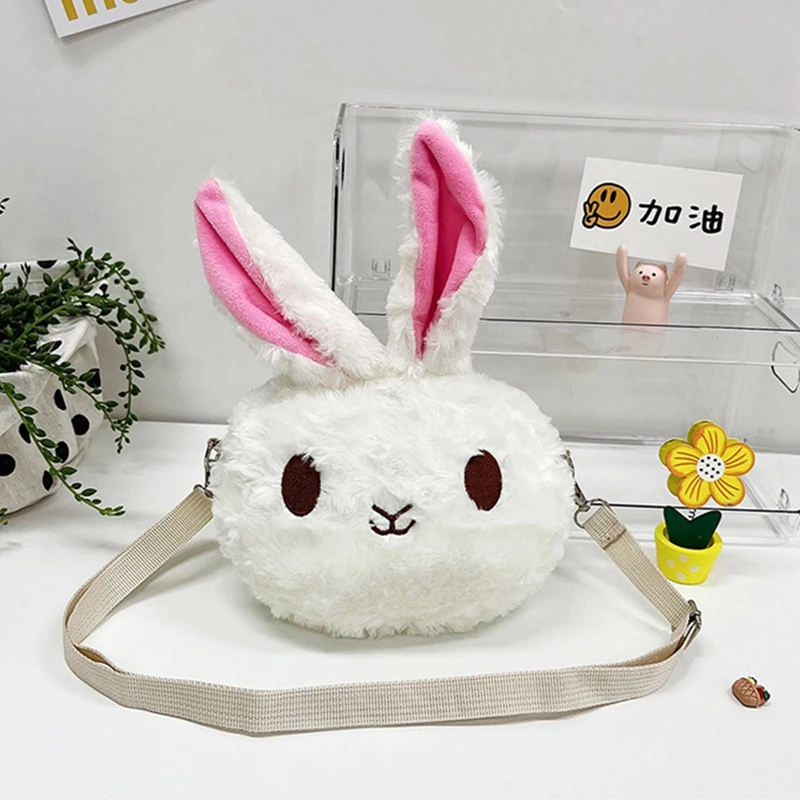 

Сумка кросс-боди Kawaii Bunny, кошельки для девочек с мультяшным плюшевым Кроликом, милая сумка на плечо в стиле «лолита» для детей, подростков, Прекрасный пушистый кролик