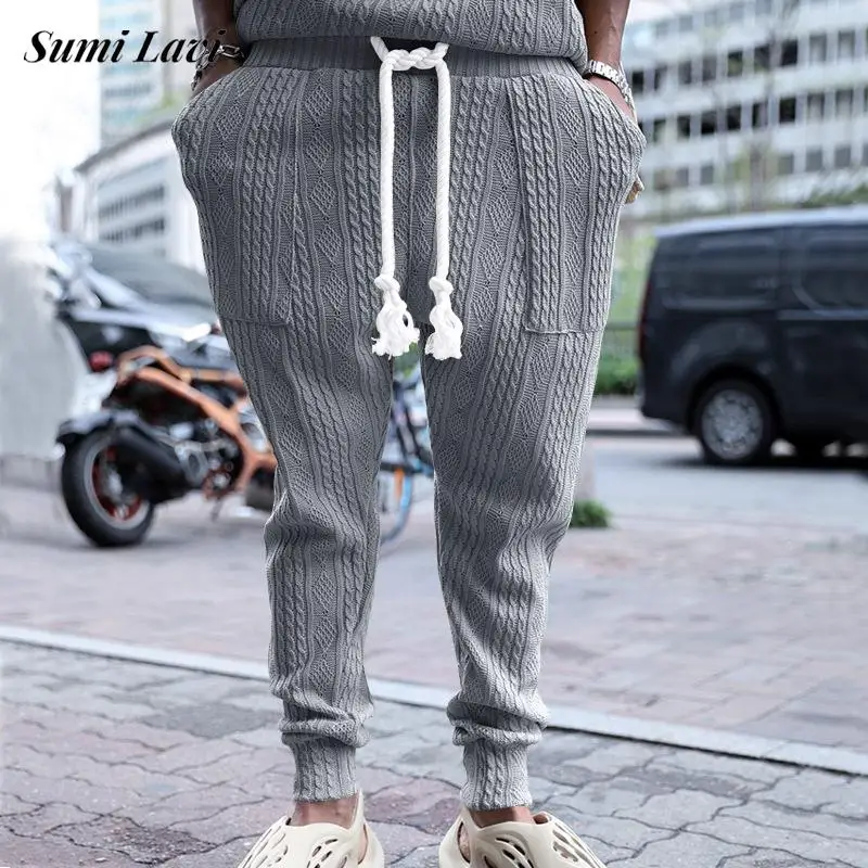 Vintage Twist Jacquard Knit Pants For Men Fall Winter Casual Solid Color Loose Drawstring Sweatpants Mens Fashion Knit Trousers
Vintage Twist Jacquard Knit Pants For Men Fall Winter Casual Solid Color Loose Drawstring Sweatpants Mens Fashion Knit Trousers