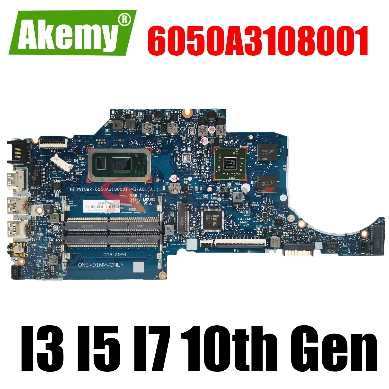 

For HP 14-CK 14-CF 14-CR 14S-CF 14S-CR 240 G7 laptop motherboard mainboard 6050A3108001 motherboard I3 I5 I7 10th Gen CPU V2G