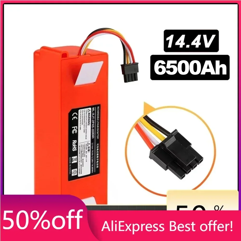 14.4V 6500mAh Robotic Vacuum Cleaner Replacement Battery For Xiaomi Roborock S55 S60 S65 S50 S51 S5 MAX S6 Parts
14.4V 6500mAh Robotic Vacuum Cleaner Replacement Battery For Xiaomi Roborock S55 S60 S65 S50 S51 S5 MAX S6 Parts