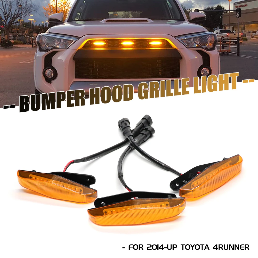 4/5pcs Set LED Front Grille Lighting Kit White Amber Light External Grille Lamps For 2014-2019 Toyota 4Runner TRD Pro Grille 12V
4/5pcs Set LED Front Grille Lighting Kit White Amber Light External Grille Lamps For 2014-2019 Toyota 4Runner TRD Pro Grille 12V