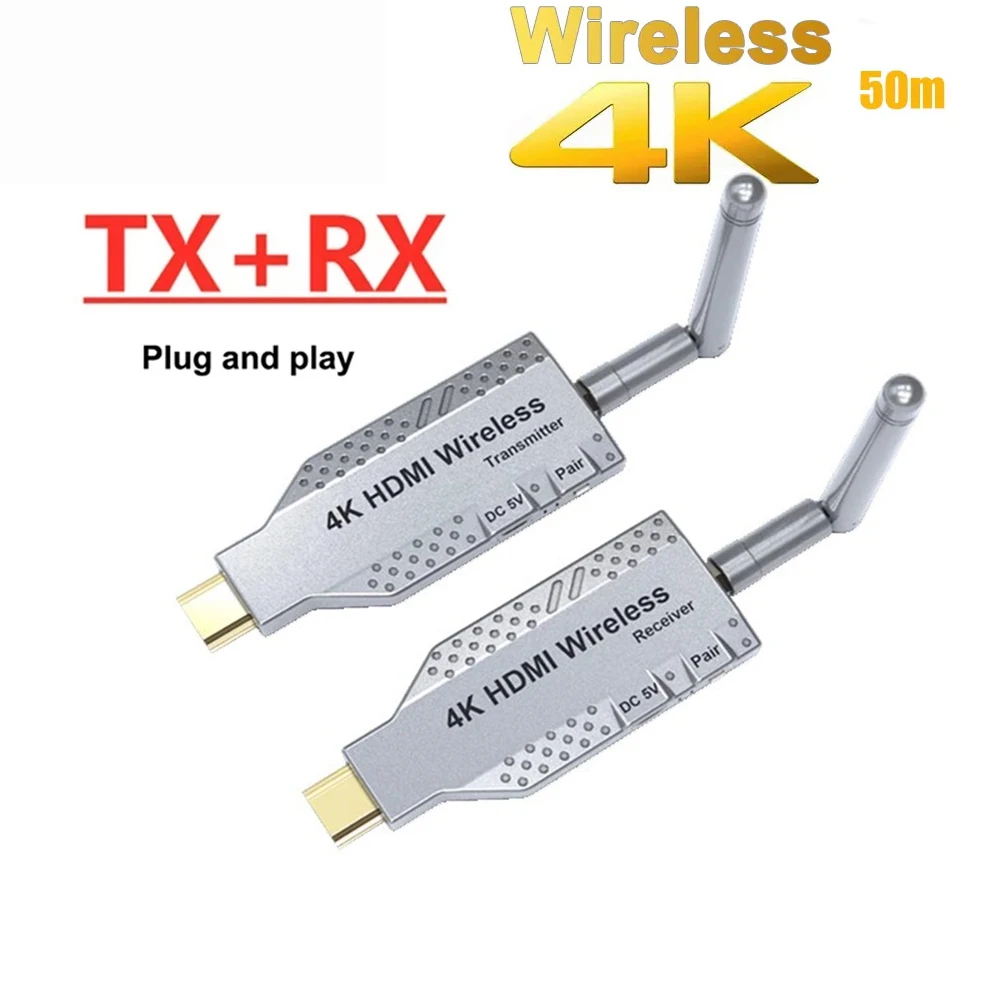 50m 4K Wireless HDMI Transmitter and Receiver 1080P Audio Video Display Adapter HDMI Extender F Camera Laptop PC To TV Projector
50m 4K Wireless HDMI Transmitter and Receiver 1080P Audio Video Display Adapter HDMI Extender F Camera Laptop PC To TV Projector