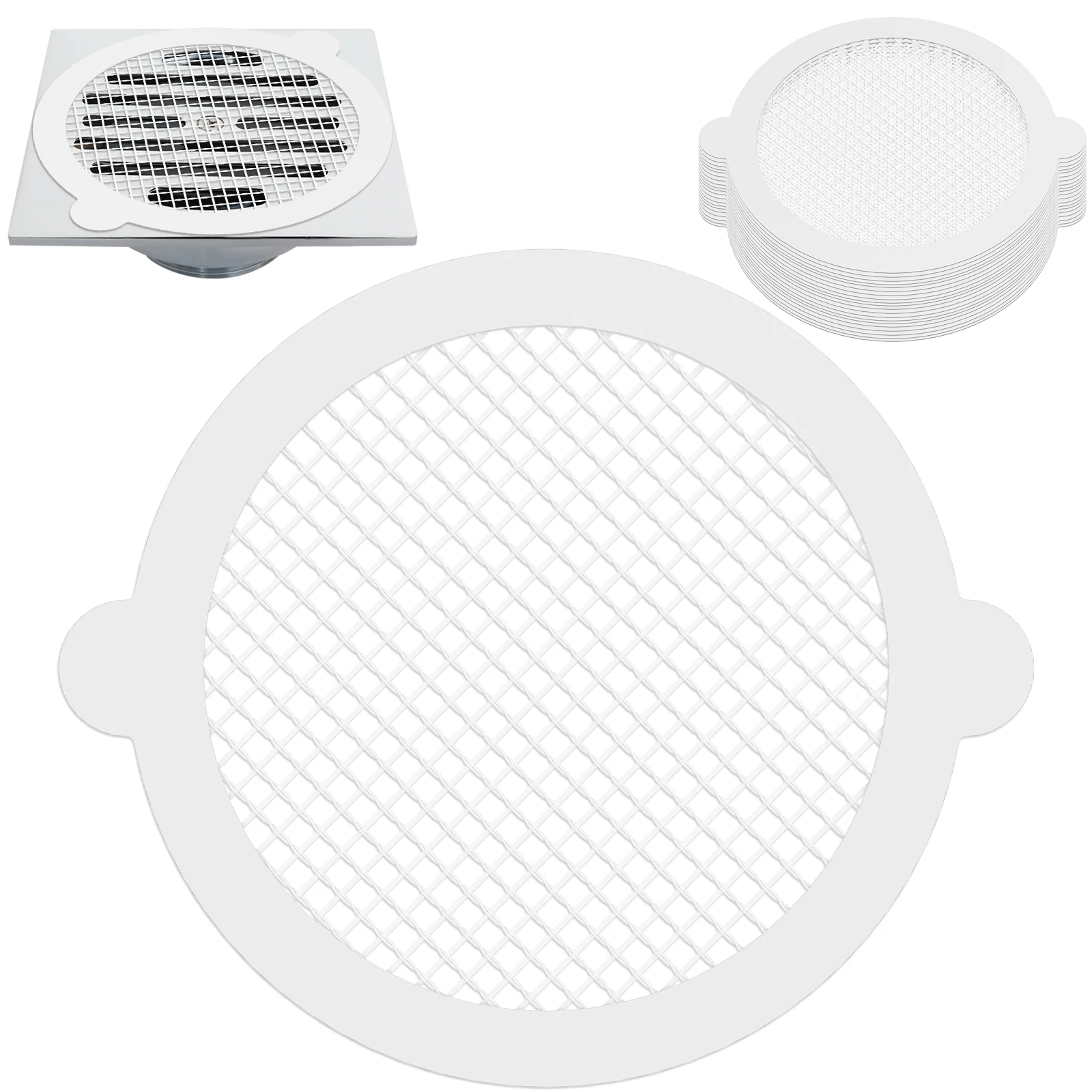 50Pcs Drain Hair Filter Fine Mesh Tub Drain Protector 11cm Adhesive Sink Hair Stopper Multipurpose Hair Strainer for Kitchen
50Pcs Drain Hair Filter Fine Mesh Tub Drain Protector 11cm Adhesive Sink Hair Stopper Multipurpose Hair Strainer for Kitchen