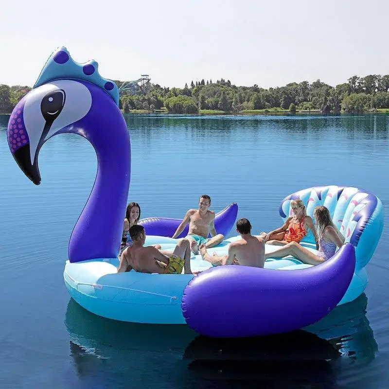 

Fits Seven People 530cm Giant Peacock Flamingo Unicorn Inflatable Boat Pool Float Air Mattress Swimming Ring Party Toys Boia