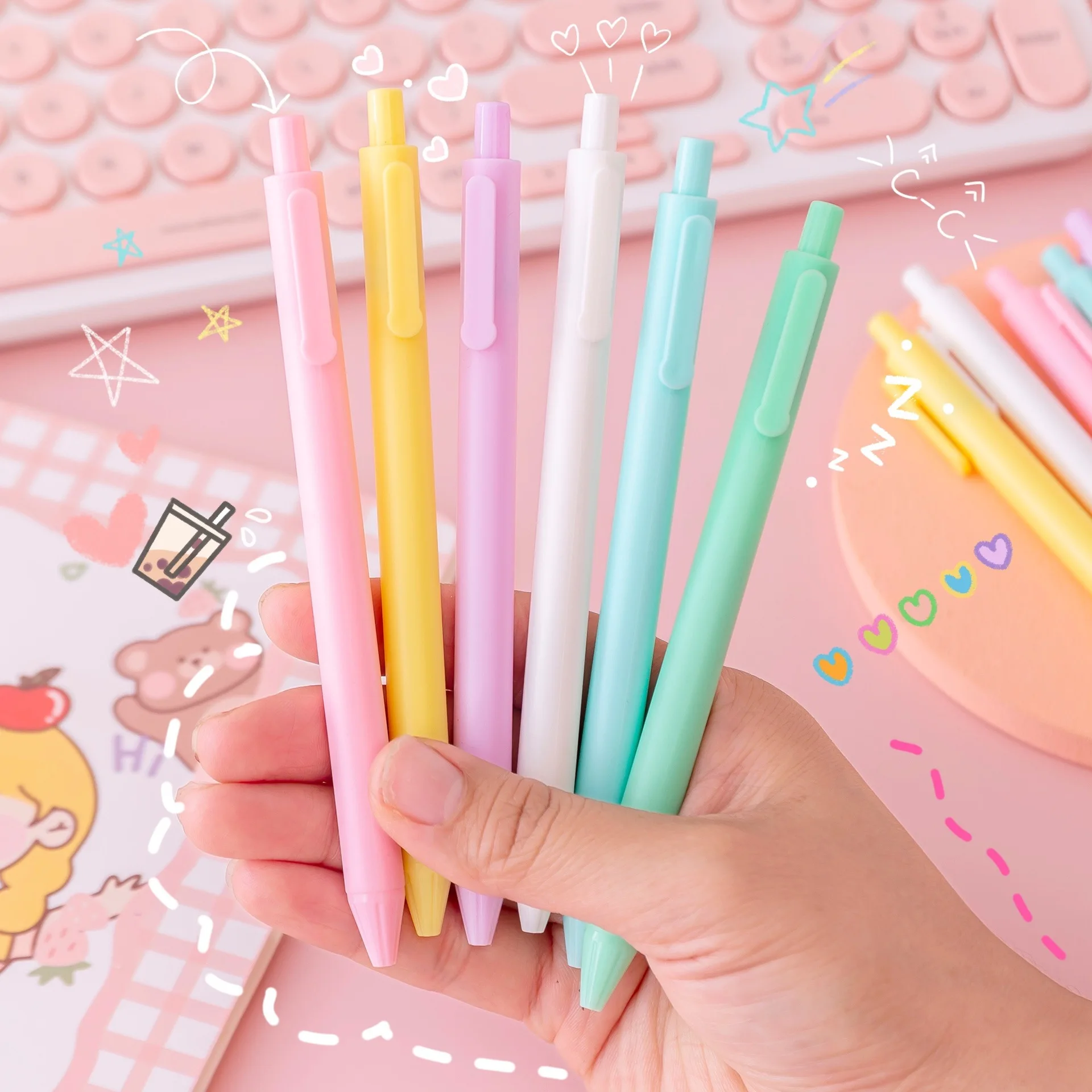 10Pcs/Lot Cute Morandi Macaron Color Retractable Gel Pen Writing Pens 0.5mm Black Ink for Office Supplies School Stationery
10Pcs/Lot Cute Morandi Macaron Color Retractable Gel Pen Writing Pens 0.5mm Black Ink for Office Supplies School Stationery