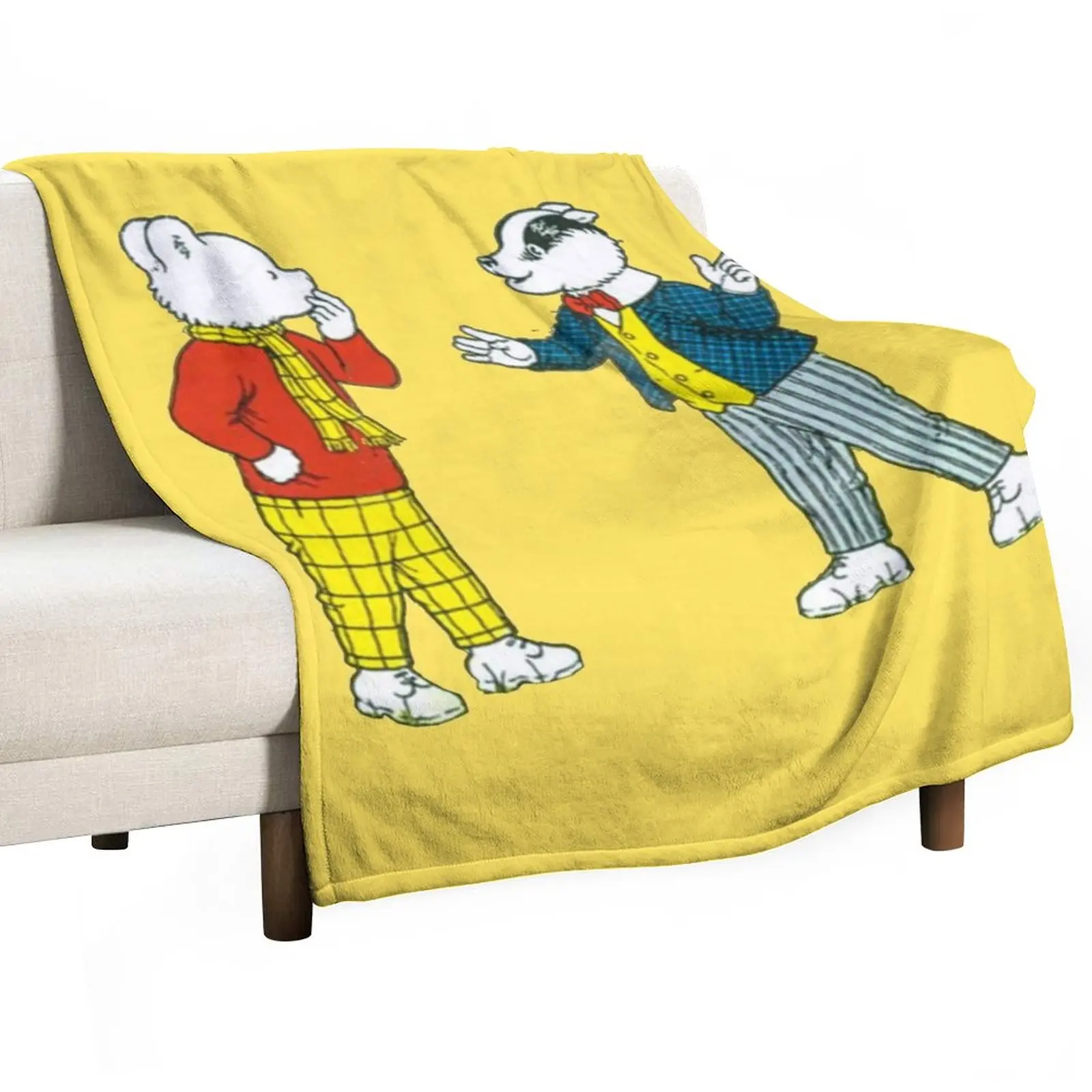 

Rupert bear and bill badger Throw Blanket Dorm Room Essentials Soft Big Blanket