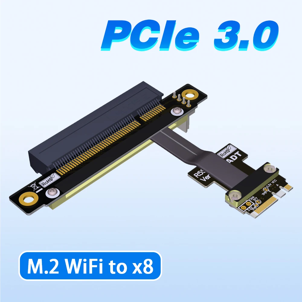 M.2 Key A.E WiFi Interface Riser Extender Adapter Cable to PCIE x8 Gen 3.0 8G/bps Cable for PCI E 3.0 8x SSD
M.2 Key A.E WiFi Interface Riser Extender Adapter Cable to PCIE x8 Gen 3.0 8G/bps Cable for PCI E 3.0 8x SSD
