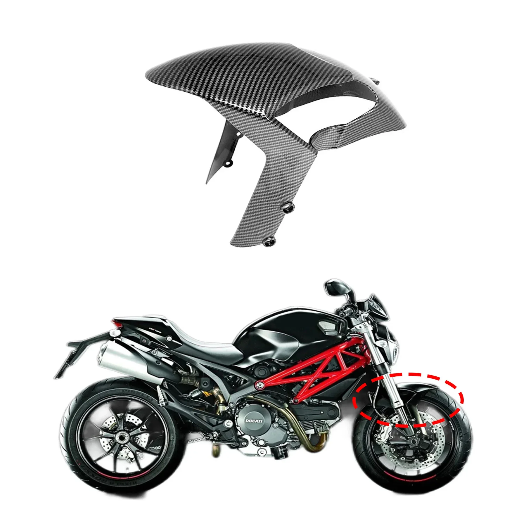 

Motorcycle Front Tire Fender Mudguard Splash Guard Mudflap Fairing Cowl Panel For DUCATI EVO Monster 696 796 1100