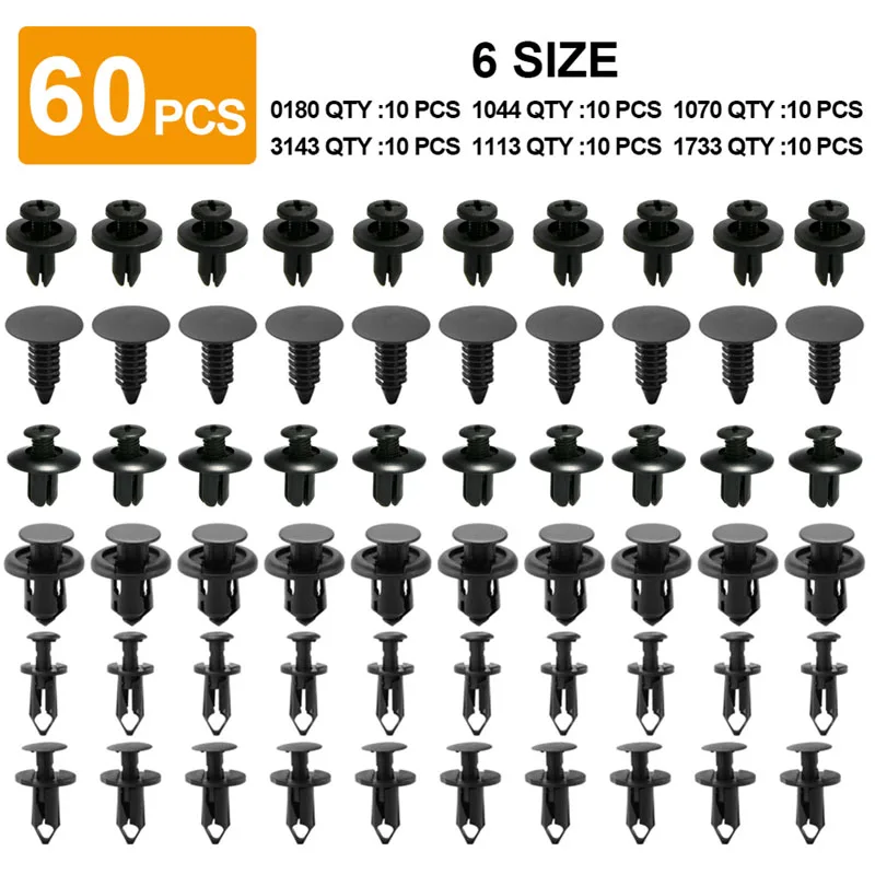 6 Sizes 60 Pcs Automotive Fastener Clips Plastic Rivet Clips Snap for Mitsubishi Motors Asx Lancer X Outlander Xl Pajero
6 Sizes 60 Pcs Automotive Fastener Clips Plastic Rivet Clips Snap for Mitsubishi Motors Asx Lancer X Outlander Xl Pajero
