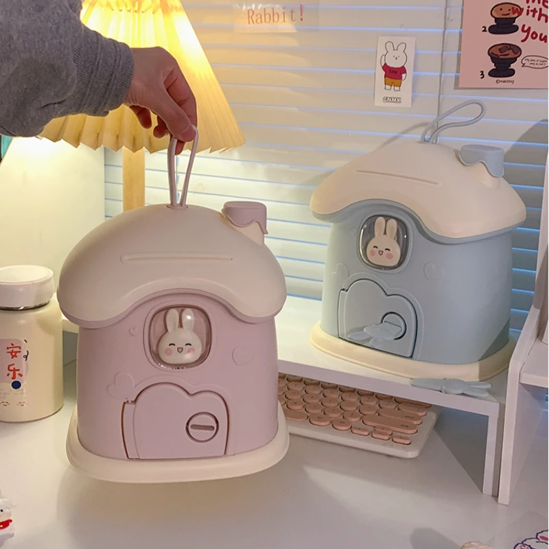 Plastic Rabbit Piggy Bank Adult Children Living Room Cute Coin Piggy Bank with Lock Key Toy for Papper Money Home Decoration
Plastic Rabbit Piggy Bank Adult Children Living Room Cute Coin Piggy Bank with Lock Key Toy for Papper Money Home Decoration