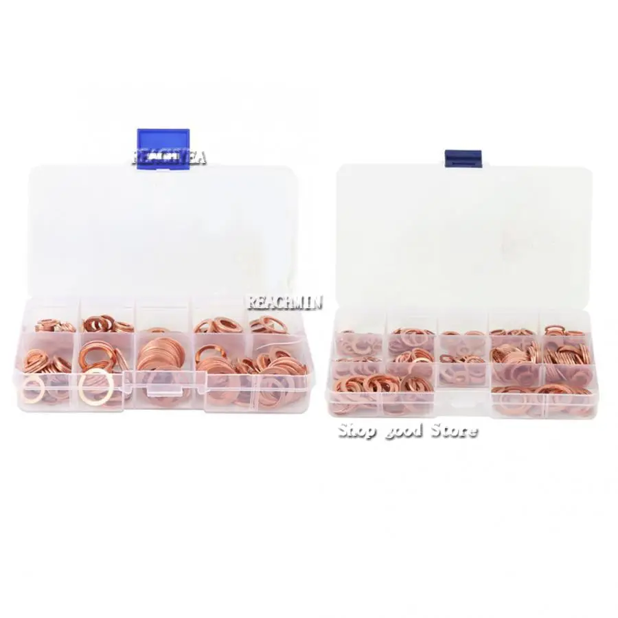 

200pcs/280pcs M5/M6/M8/M10/M12/M14/M16/M20 Oil Pan Plug Flat Ring Copper Gasket Assortment Kit