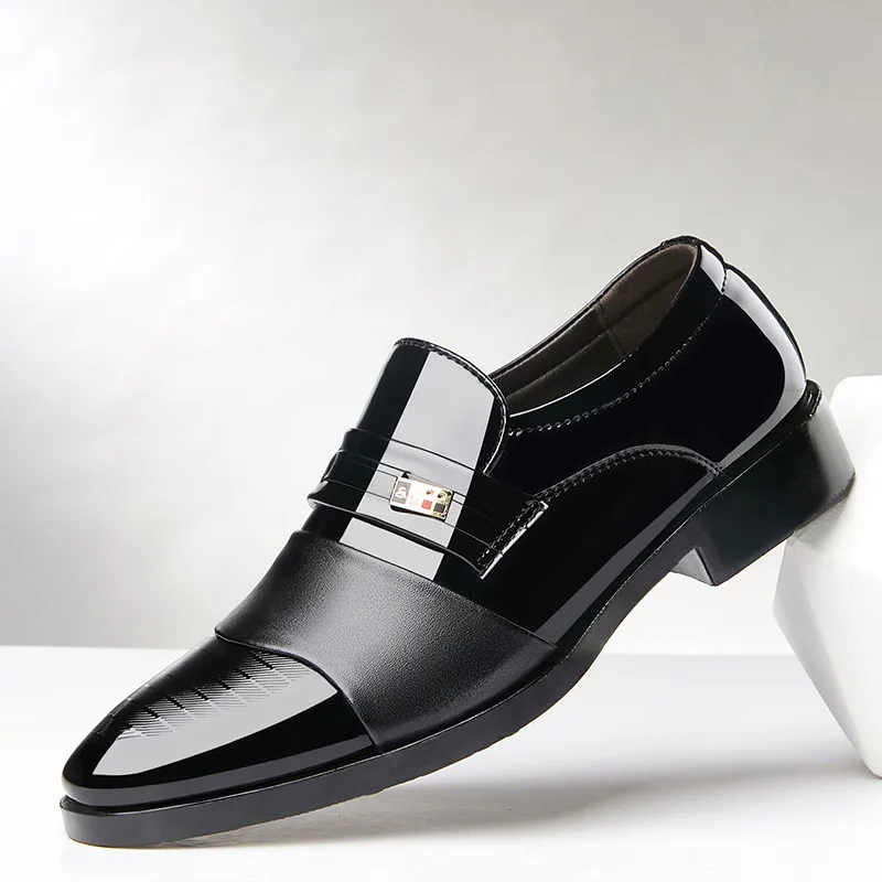 Classic Men Dress Shoes Slip on Black Leather Shoes for Men Plus Size Point Toe Business Casual Men Formal Shoes for Wedding
Classic Men Dress Shoes Slip on Black Leather Shoes for Men Plus Size Point Toe Business Casual Men Formal Shoes for Wedding