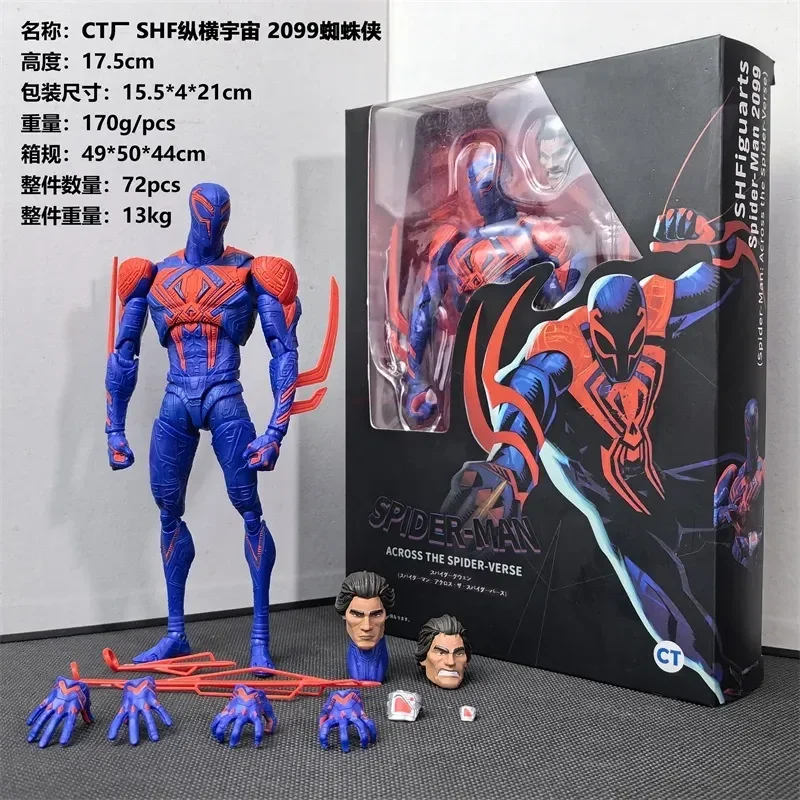 

17cm Ct Spider-man 2099 Shf S.h.figuarts Spider-man Across The Spider-verse Part One Action Figures Statue Figurine Gifts Toys