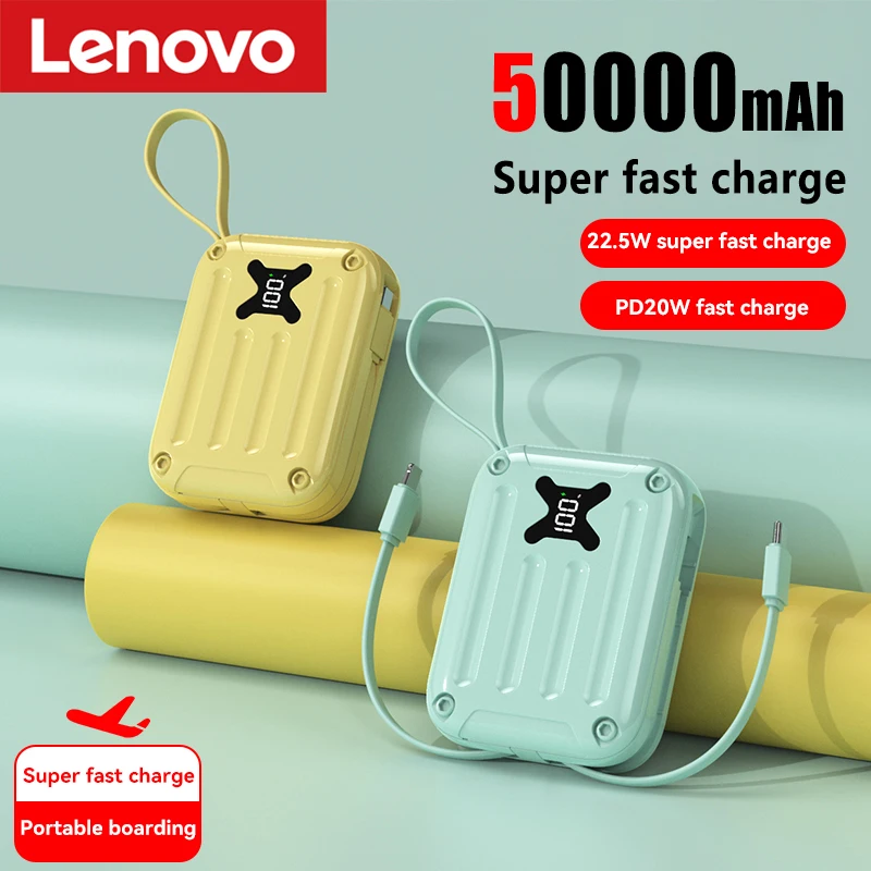 Мобильный блок питания Lenovo 50000 мАч со встроенным кабелем, супер быстрая зарядка, мобильный телефон резервный источник питания для Iphone Samsung
Мобильный блок питания Lenovo 50000 мАч со встроенным кабелем, супер быстрая зарядка, мобильный телефон резервный источник питания для Iphone Samsung