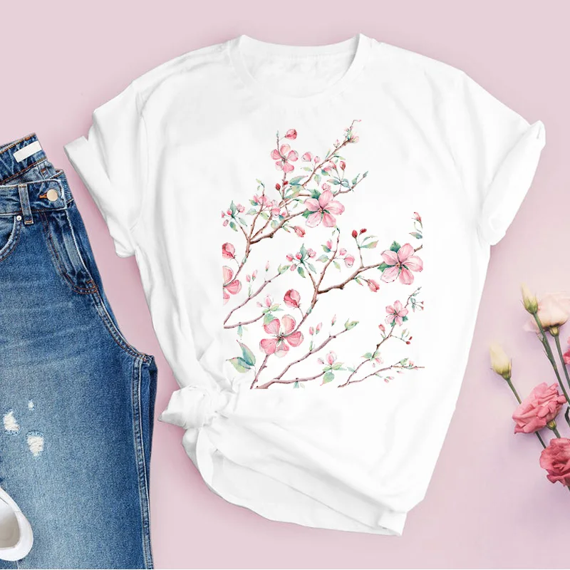 Fashion Women Graphic Flower Floral Casual Cute 90s Style Vintage Lady Tees Print Tops Clothing Female T Shirt Womens T-Shirt
Fashion Women Graphic Flower Floral Casual Cute 90s Style Vintage Lady Tees Print Tops Clothing Female T Shirt Womens T-Shirt