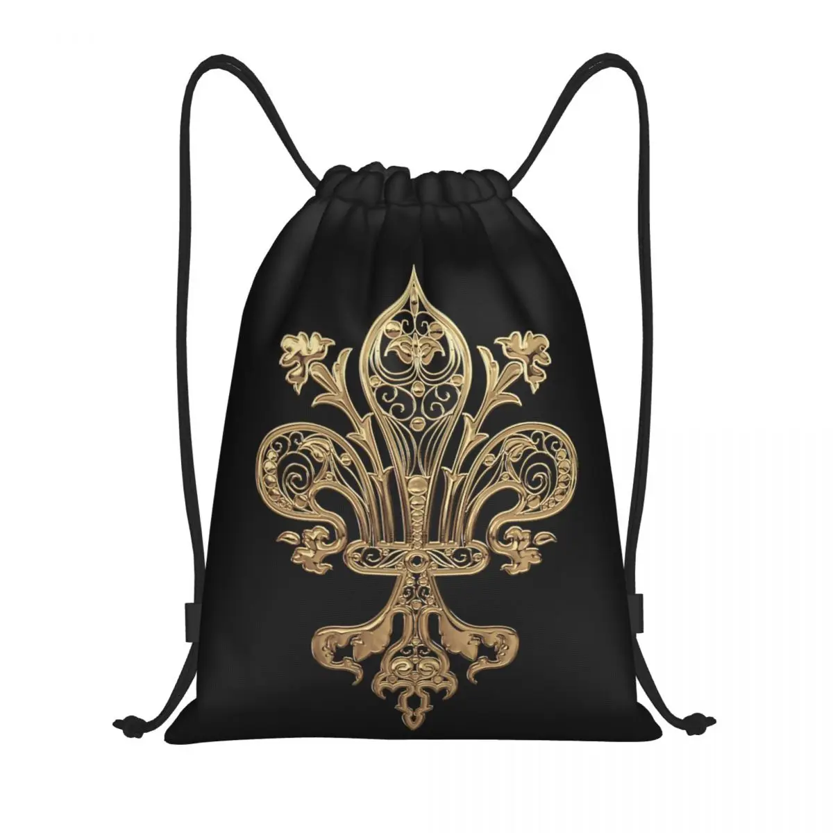 Gold Filigree Fleur De Lis Drawstring Bags for Training Yoga Backpacks Women Men Fleur-De-Lys Lily Flower Sports Gym Sackpack
Gold Filigree Fleur De Lis Drawstring Bags for Training Yoga Backpacks Women Men Fleur-De-Lys Lily Flower Sports Gym Sackpack