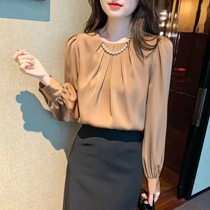 2024 French Embroidery O-neck Pearl Women's Shirt Long Sleeve Linen Blouse Autumn Loose Elegant Solid Color Top Female V200
2024 French Embroidery O-neck Pearl Women's Shirt Long Sleeve Linen Blouse Autumn Loose Elegant Solid Color Top Female V200