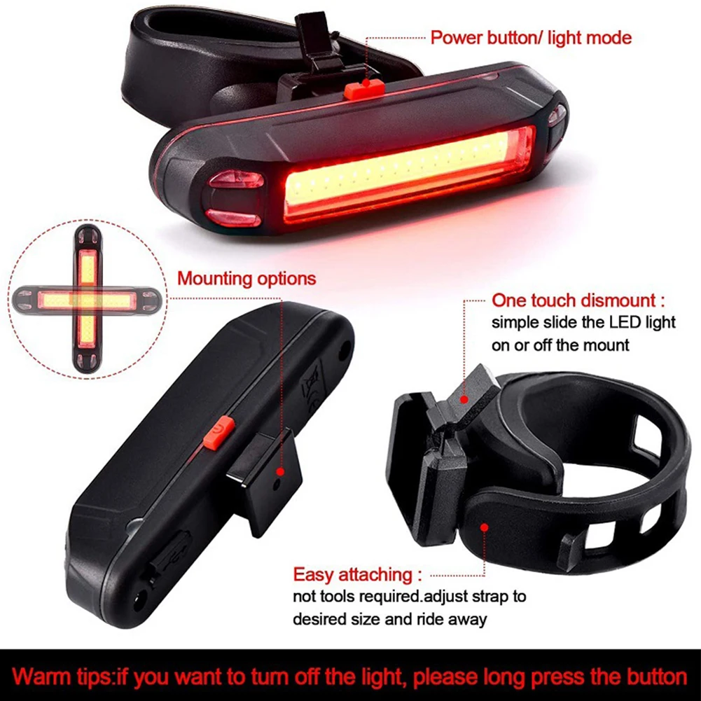 Bicycle Rear Light IPX-4 Waterproof USB Rechargeable LED Safety Warning Lamp Bike Flashing Accessories Bike Accessories
Bicycle Rear Light IPX-4 Waterproof USB Rechargeable LED Safety Warning Lamp Bike Flashing Accessories Bike Accessories