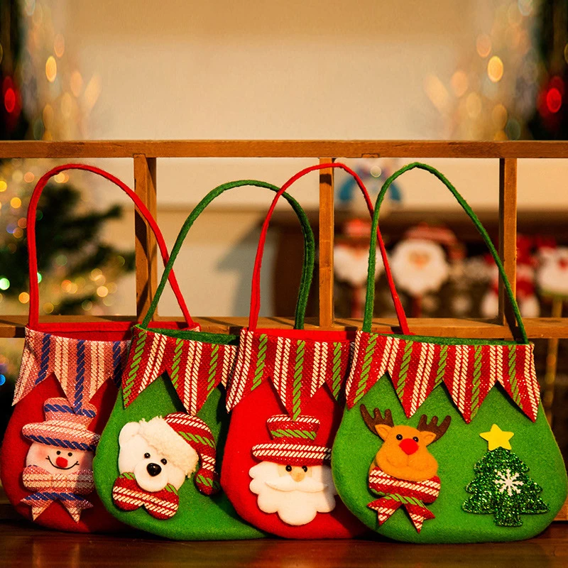 

Рождественские украшения, мультяшный Санта-Клаус, снеговик, лось, Подарочная сумка, Рождественский Декор, Детская Фотосумка, Рождественская сумка
