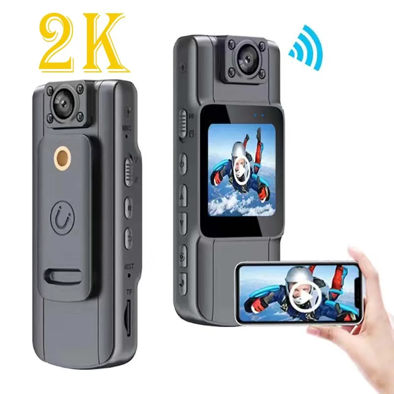 

2K Wi-Fi камера для тела инфракрасное ночное видение Full HD мини-камера 130 ° широкоугольный объектив 180 ° Регулируемый для правоохранительных органов безопасности